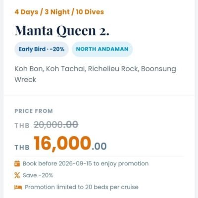 Manta Queen 2 Thailand Liveaboards 4 days 3 Nights 10 Dives