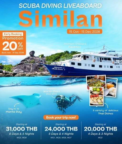 20 % off Early Bird Discounts Manta Queen 1 Similans liveaboards special offers book online